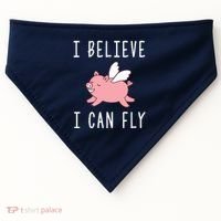 Flying Pig Shirts When Pigs Fly I Believe I Can Fly USA-Made Doggie Bandana thumb 0