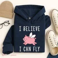Flying Pig Shirts When Pigs Fly I Believe I Can Fly Hoodie thumb 4