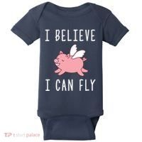 Flying Pig Shirts When Pigs Fly I Believe I Can Fly Baby Bodysuit thumb 0