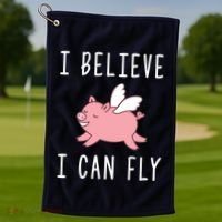 Flying Pig Shirts When Pigs Fly I Believe I Can Fly Golf Towel thumb 1
