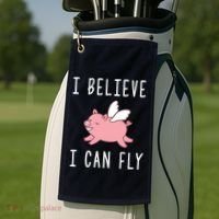 Flying Pig Shirts When Pigs Fly I Believe I Can Fly Golf Towel thumb 2