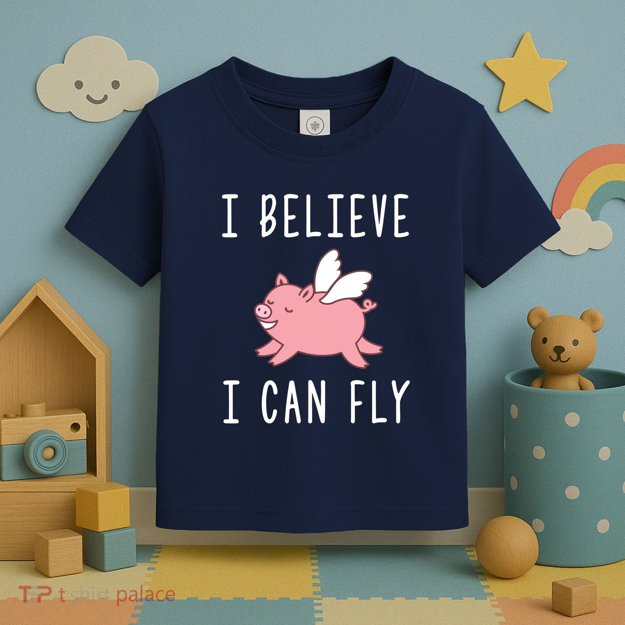 Flying Pig Shirts When Pigs Fly I Believe I Can Fly Toddler T-Shirt