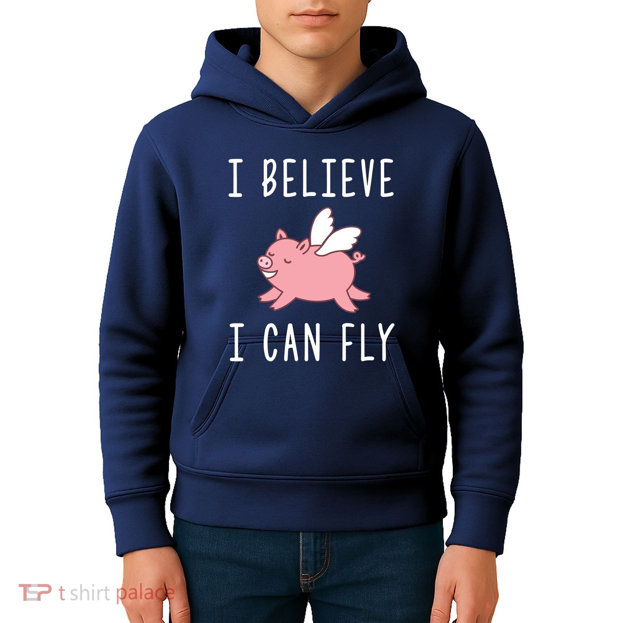 Flying Pig Shirts When Pigs Fly I Believe I Can Fly Kids Hoodie