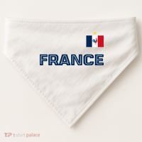 France Pride Soccer Team Flag USA-Made Doggie Bandana thumb 0