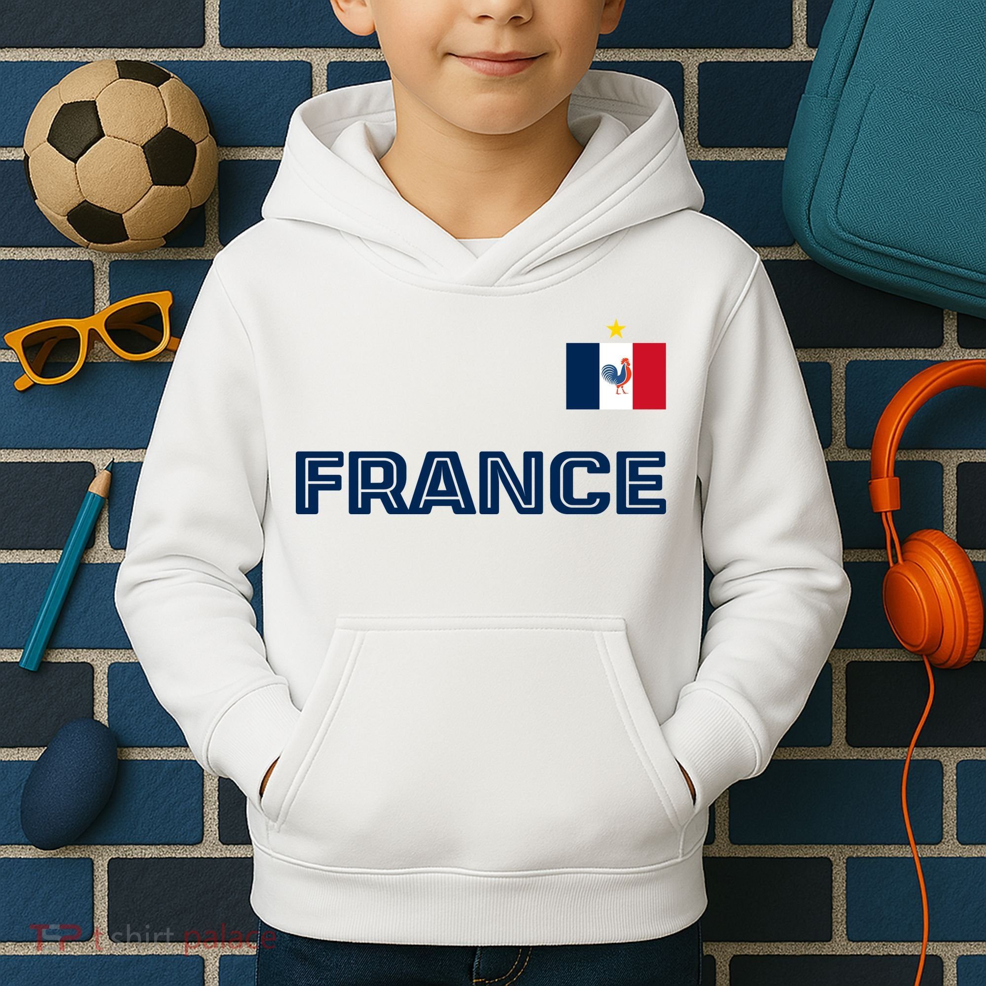 France Pride Soccer Team Flag Kids Hoodie