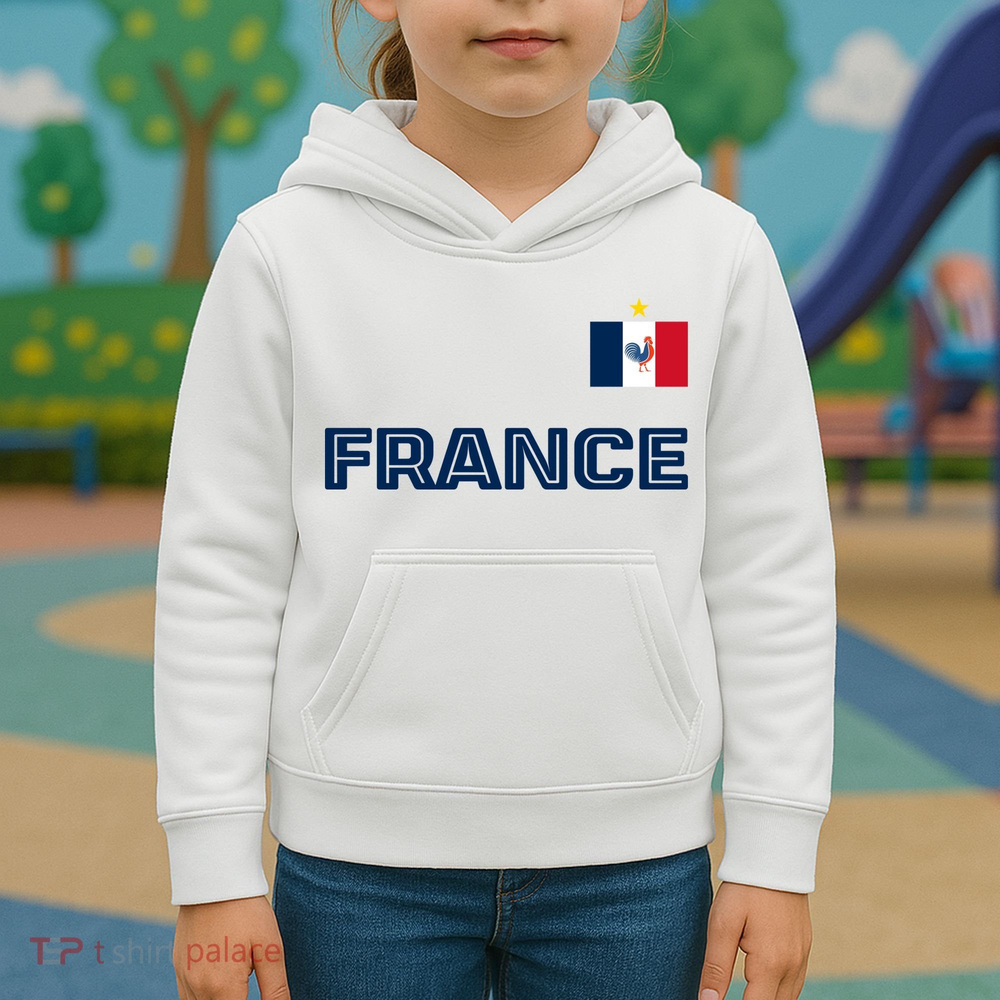 France Pride Soccer Team Flag Kids Hoodie