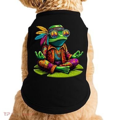 Frog Peace Sign Hippie Frog Doggie Tank