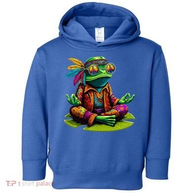 Frog Peace Sign Hippie Frog Toddler Hoodie