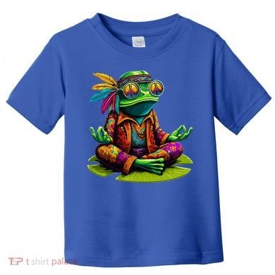 Frog Peace Sign Hippie Frog Toddler T-Shirt
