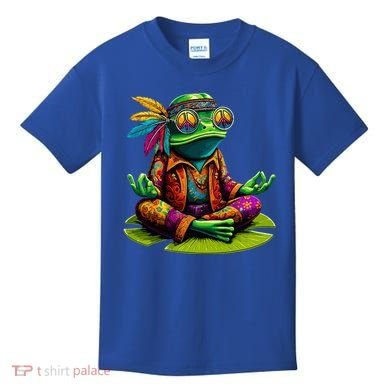 Frog Peace Sign Hippie Frog Kids T-Shirt