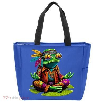 Frog Peace Sign Hippie Frog Tote Bag
