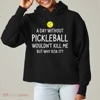 Funny Pickleball Saying Pickleball Player Ladies Heavyweight Boxy Pullover Hoodie thumb 0