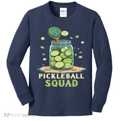 Funny Pickleball Squad Kids Long Sleeve Shirt