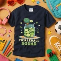 Funny Pickleball Squad Kids T-Shirt thumb 3