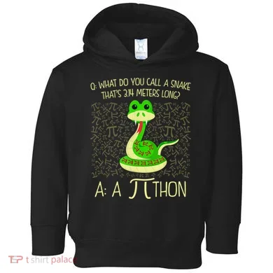Funny Python Snake Pi Day Toddler Hoodie