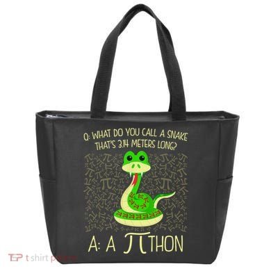 Funny Python Snake Pi Day Tote Bag