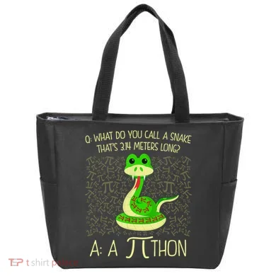 Funny Python Snake Pi Day Tote Bag