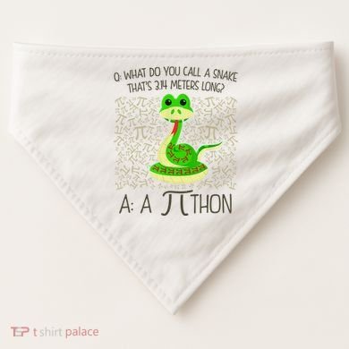 Funny Python Snake Pi Day USA-Made Doggie Bandana