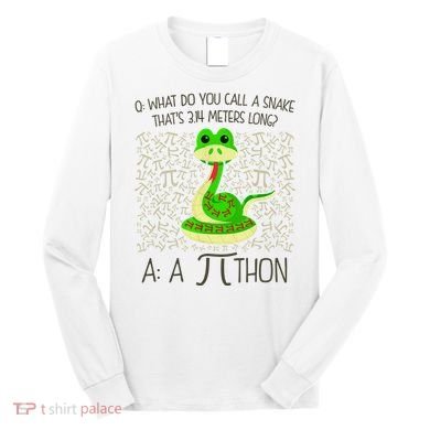Funny Python Snake Pi Day Long Sleeve Shirt