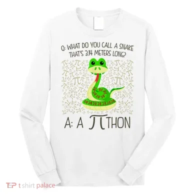 Funny Python Snake Pi Day Long Sleeve Shirt