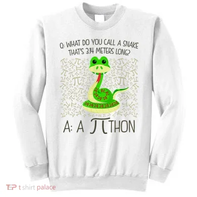 Funny Python Snake Pi Day Sweatshirt