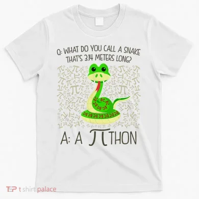 Funny Python Snake Pi Day T-Shirt