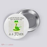 Funny Python Snake Pi Day Button thumb 0