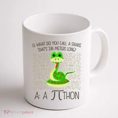 Funny Python Snake Pi Day Coffee Mug back