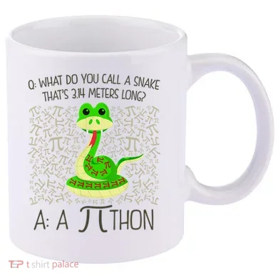 Funny Python Snake Pi Day 11oz C Handle Ceramic Mug