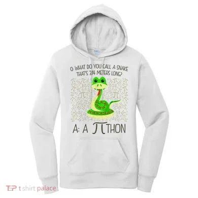 Funny Python Snake Pi Day Women's Hoodie