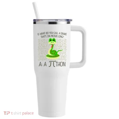 Funny Python Snake Pi Day 40oz Vacuum Insulated Stainless Steel Travel Tumbler