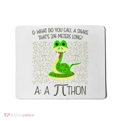Funny Python Snake Pi Day Mousepad