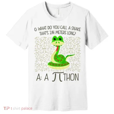 Funny Python Snake Pi Day Premium T-Shirt