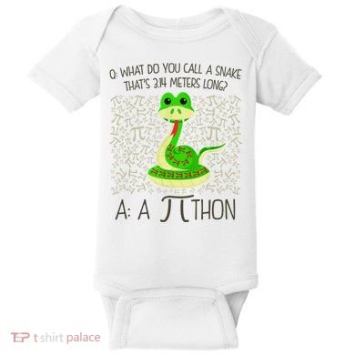 Funny Python Snake Pi Day Baby Bodysuit