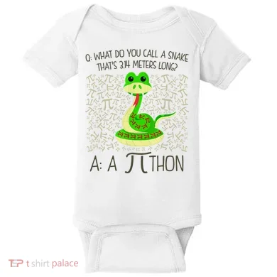 Funny Python Snake Pi Day Baby Bodysuit