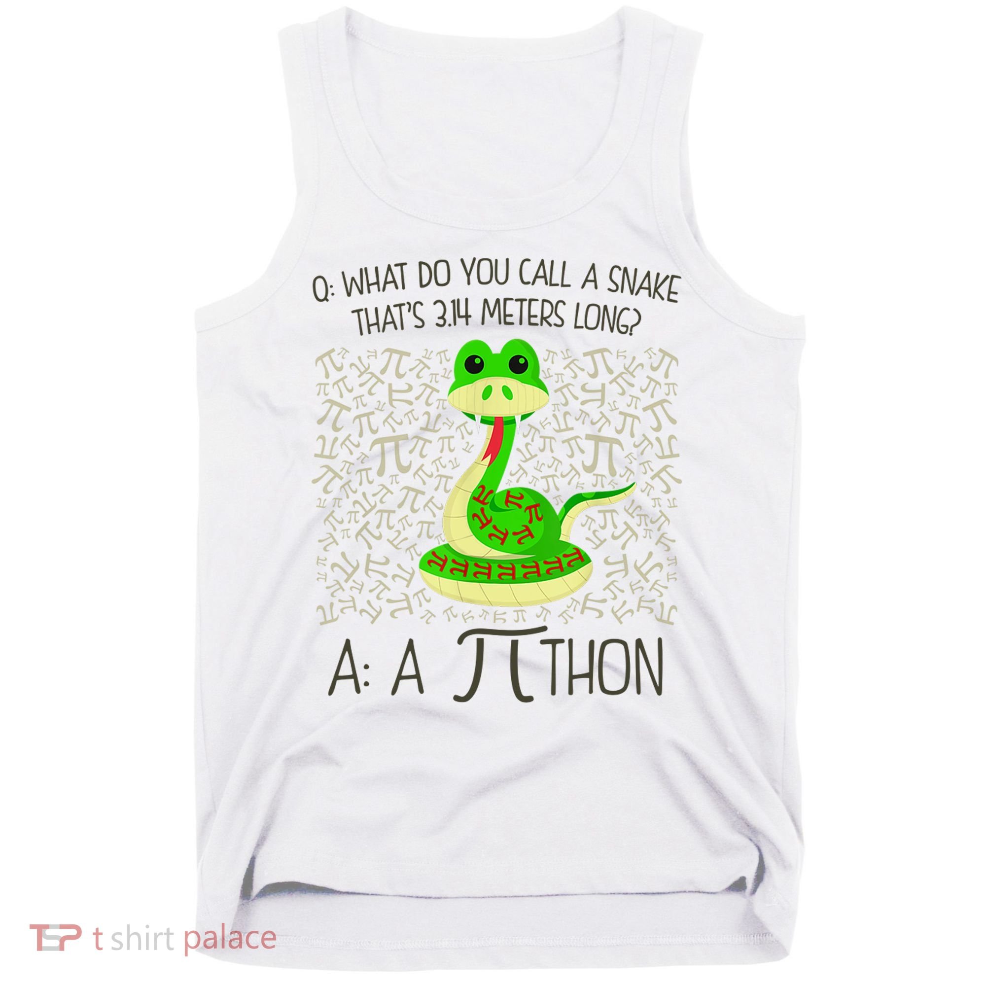 Funny Python Snake Pi Day Tank Top