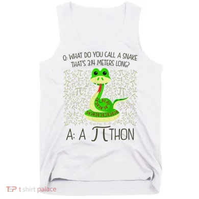 Funny Python Snake Pi Day Tank Top