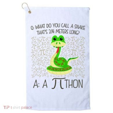 Funny Python Snake Pi Day Golf Towel