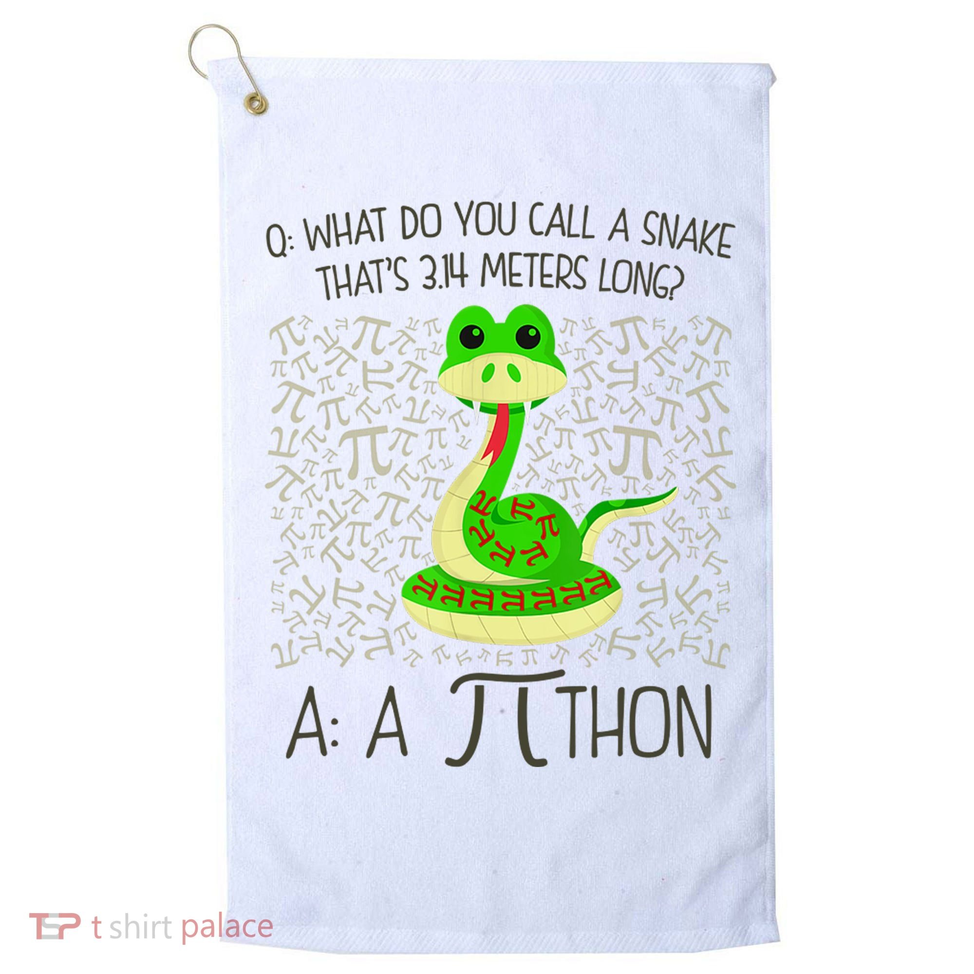 Funny Python Snake Pi Day Golf Towel
