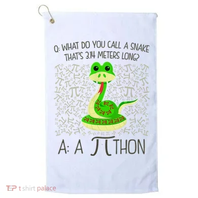 Funny Python Snake Pi Day Golf Towel