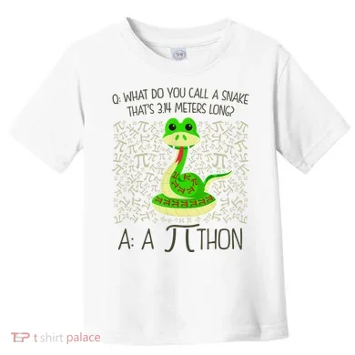 Funny Python Snake Pi Day Toddler T-Shirt