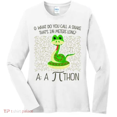 Funny Python Snake Pi Day Women's Long Sleeve Shirt