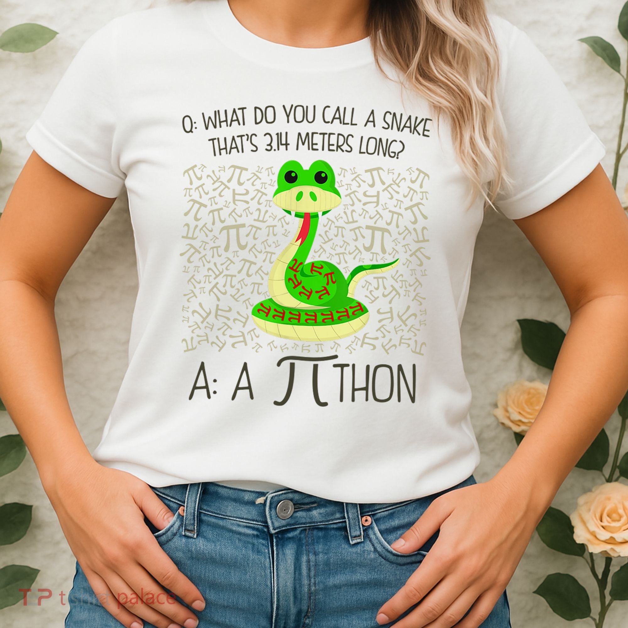 Funny Python Snake Pi Day Women's T-Shirt