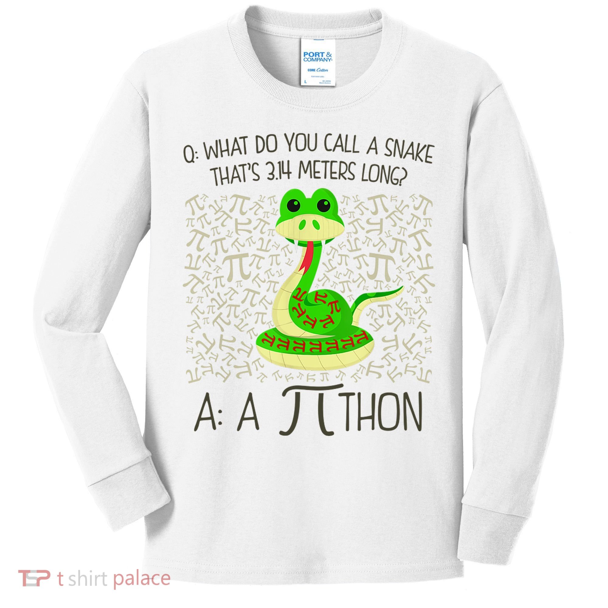 Funny Python Snake Pi Day Kids Long Sleeve Shirt