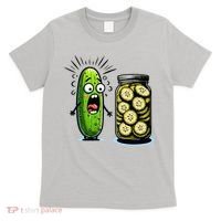 Funny Pickle Surprise A Cucumber And A Jar Of Sliced Pickles T-Shirt thumb 0
