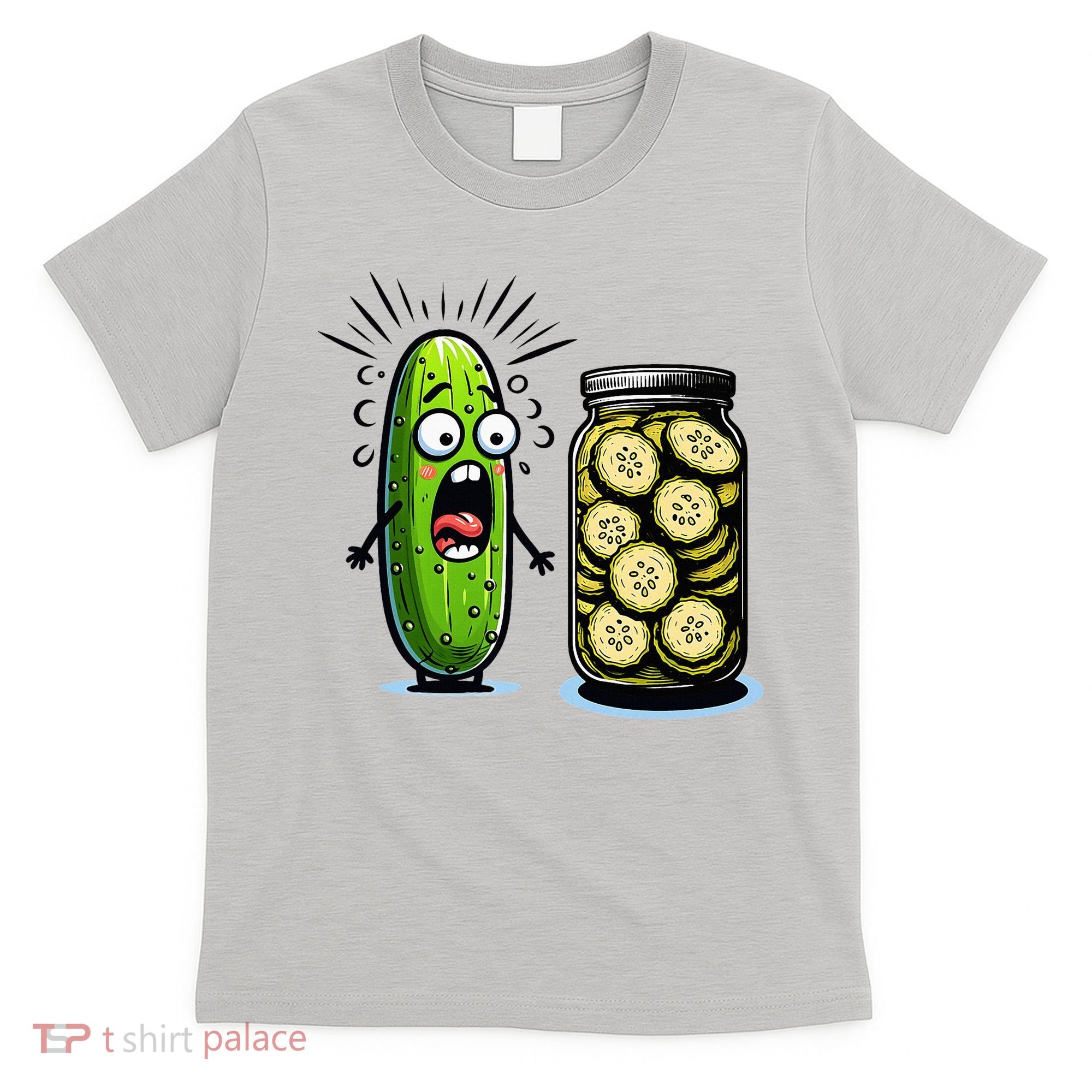 Funny Pickle Surprise A Cucumber And A Jar Of Sliced Pickles T-Shirt