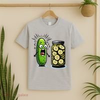 Funny Pickle Surprise A Cucumber And A Jar Of Sliced Pickles T-Shirt thumb 2