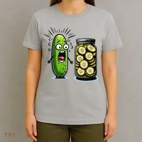 Funny Pickle Surprise A Cucumber And A Jar Of Sliced Pickles T-Shirt thumb 4