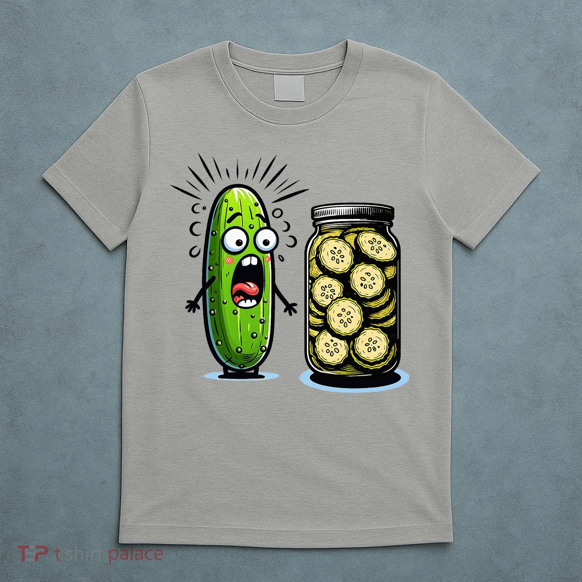 Funny Pickle Surprise A Cucumber And A Jar Of Sliced Pickles T-Shirt
