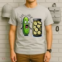 Funny Pickle Surprise A Cucumber And A Jar Of Sliced Pickles T-Shirt thumb 6